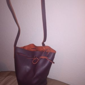 Purple and orange tote bag